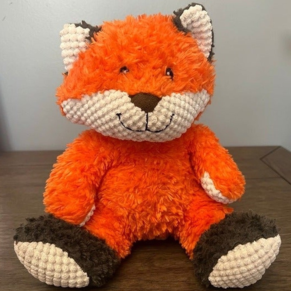 Animal Adventure Orange Fox Plush Waffle Texture Paws Face Stuffed Animal